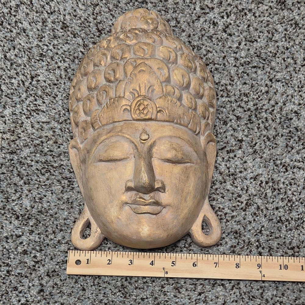 Buddha Head Wall Hanging Decor Spiritual Home Accent Made‎ in Indonesia - Picture 3 of 15